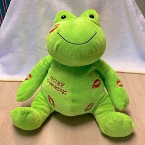 Dan Dee Prince Charming Kisses Stuffed 13” Green Smiling Frog